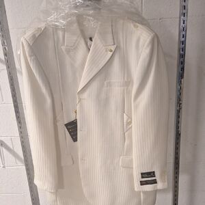 Classic White Pinstripe Men's Suit